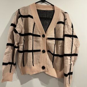 SHEIN beige and black cardigan size M